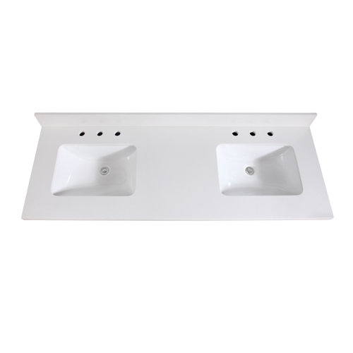 Avanity Quartz 61'' Stone Double Vanity Top with Sink and 3 Faucet